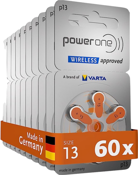 PowerOne size 13 hearing aid batteries pack of 60 - buy online UAE Dubai Abu Dhabi Sharjah