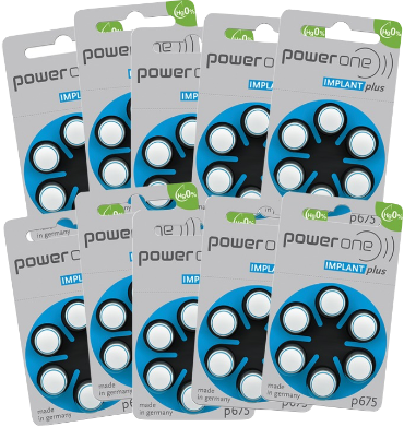 PowerOne 675 Implant Plus hearing aid batteries pack of 60 - buy online UAE Dubai Abu Dhabi Sharjah