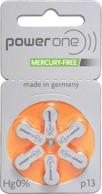 PowerOne size 13 hearing aid batteries pack of 6 - buy online UAE Dubai Abu Dhabi Sharjah